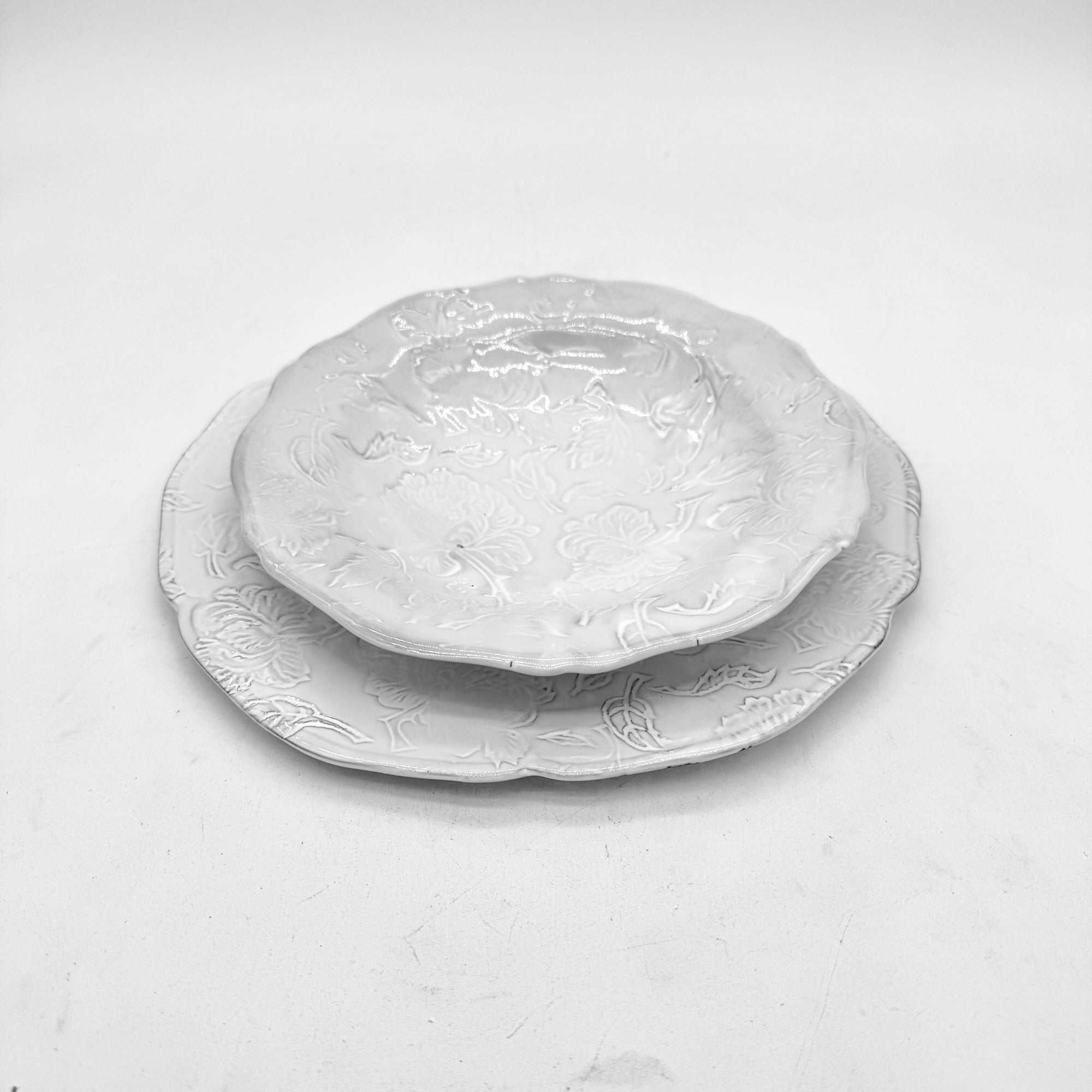 2 x Assiettes Louis XV Pivoine ⌀25 and ⌀21