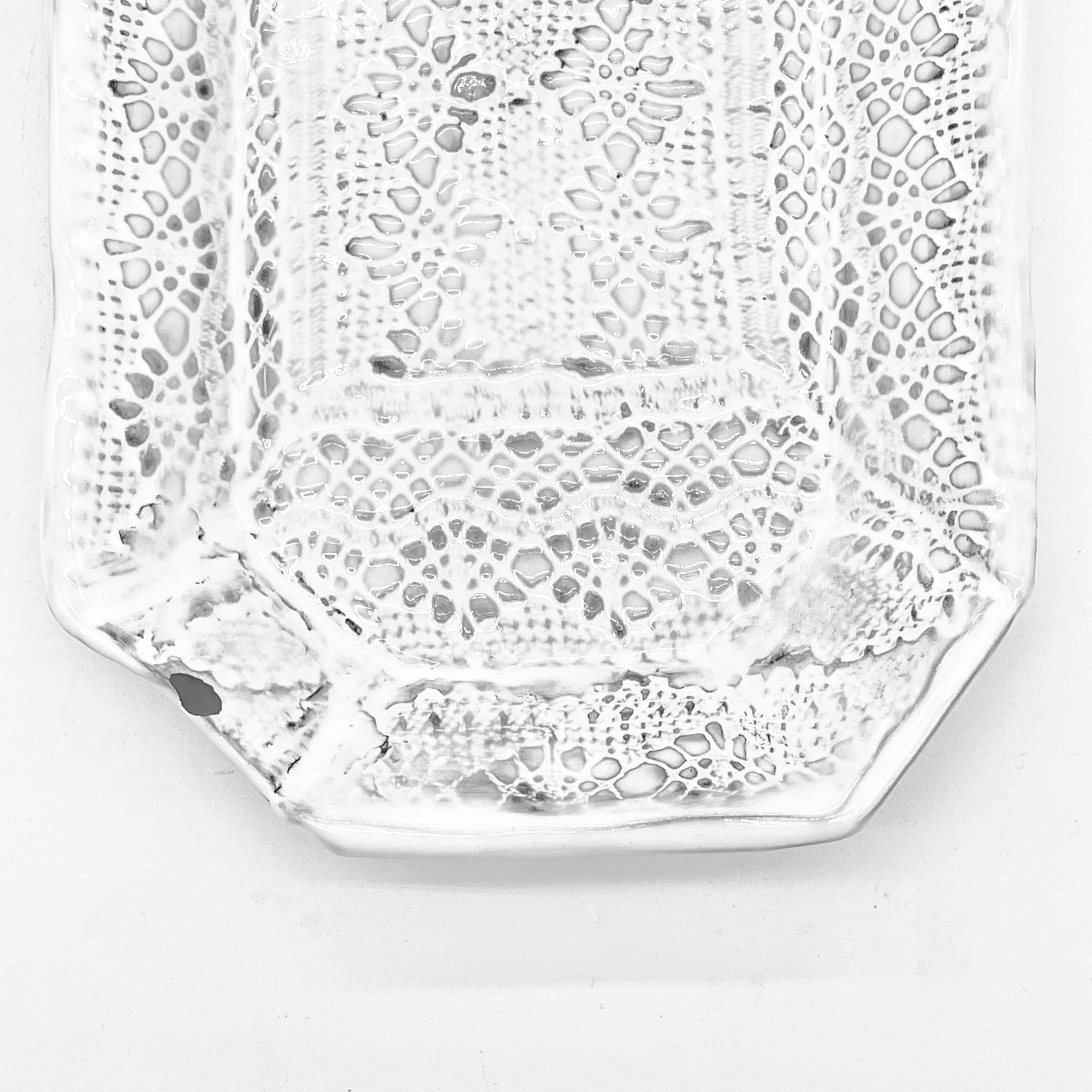 Dentelle raw clay finish platter
