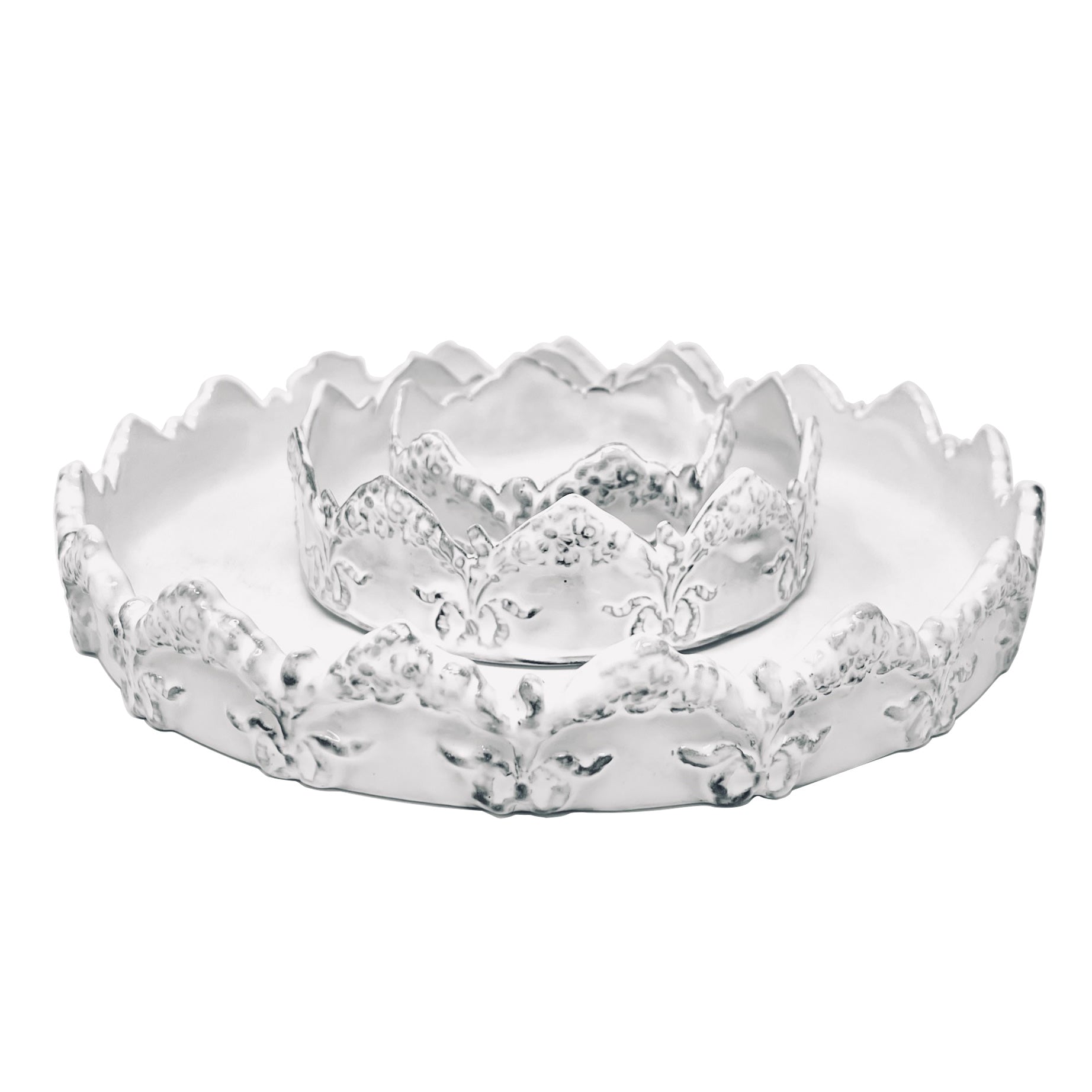 Couronne chiseled floral platter-CARRON-Paris