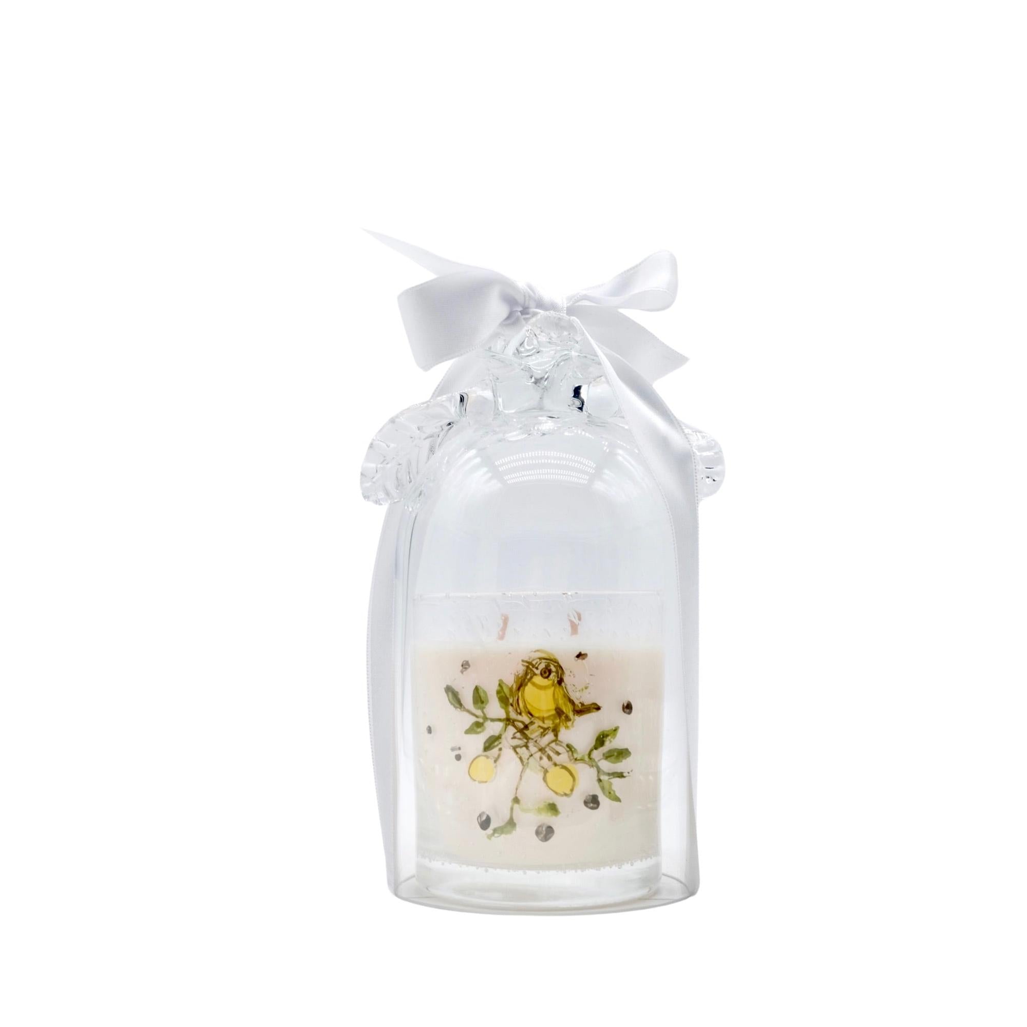 Le Citron candle & cloche with rosebud-shaped knob-CARRON-Paris