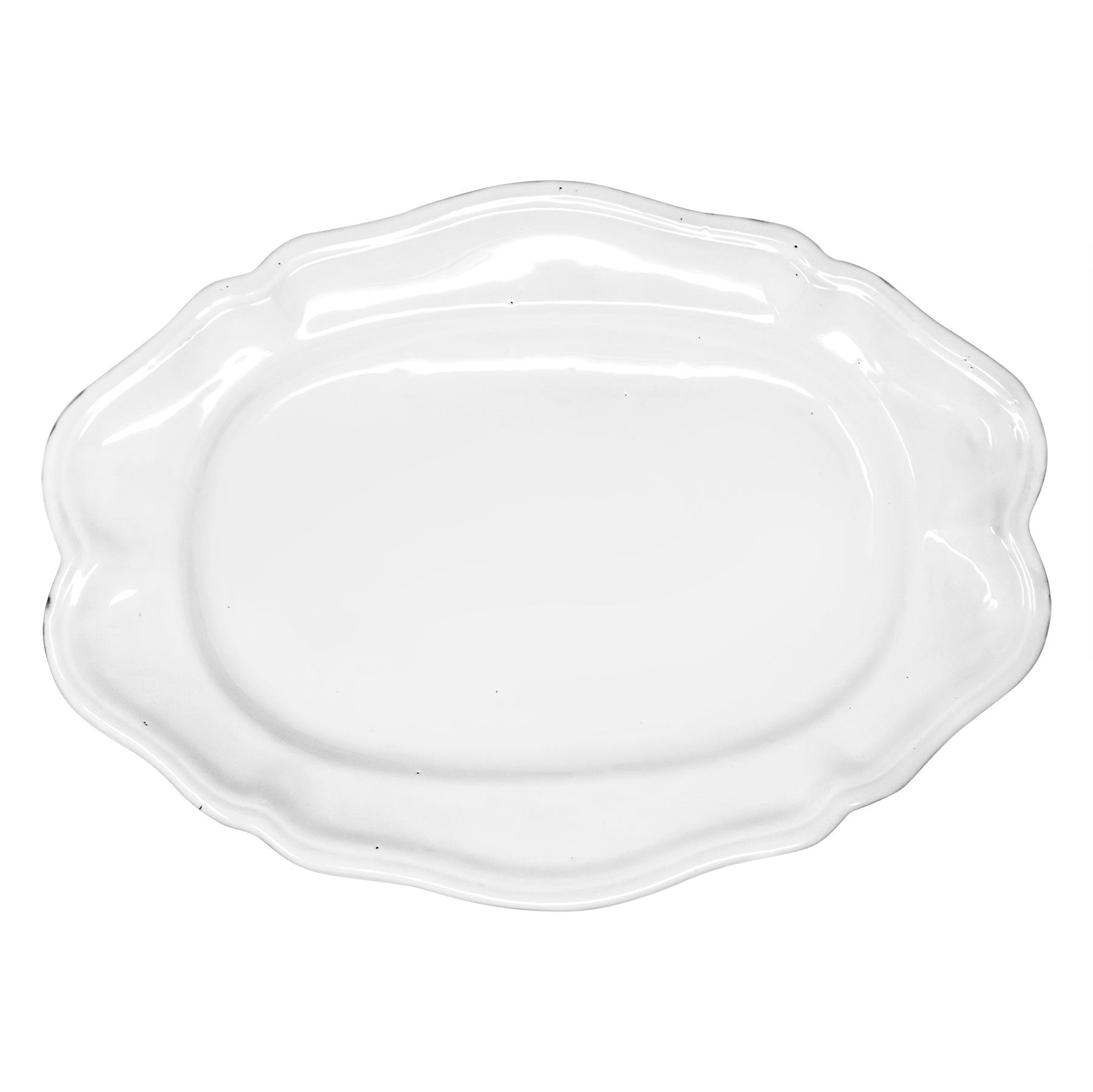 Louis XV oval platter - handmade French faience by CARRON Paris