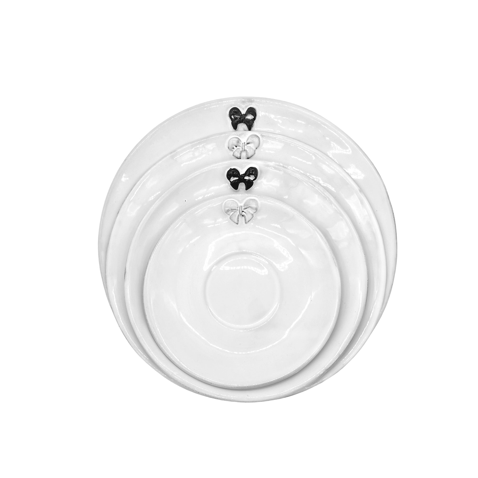 Marie-Antoinette knot saucer - handmade French faience by CARRON Paris