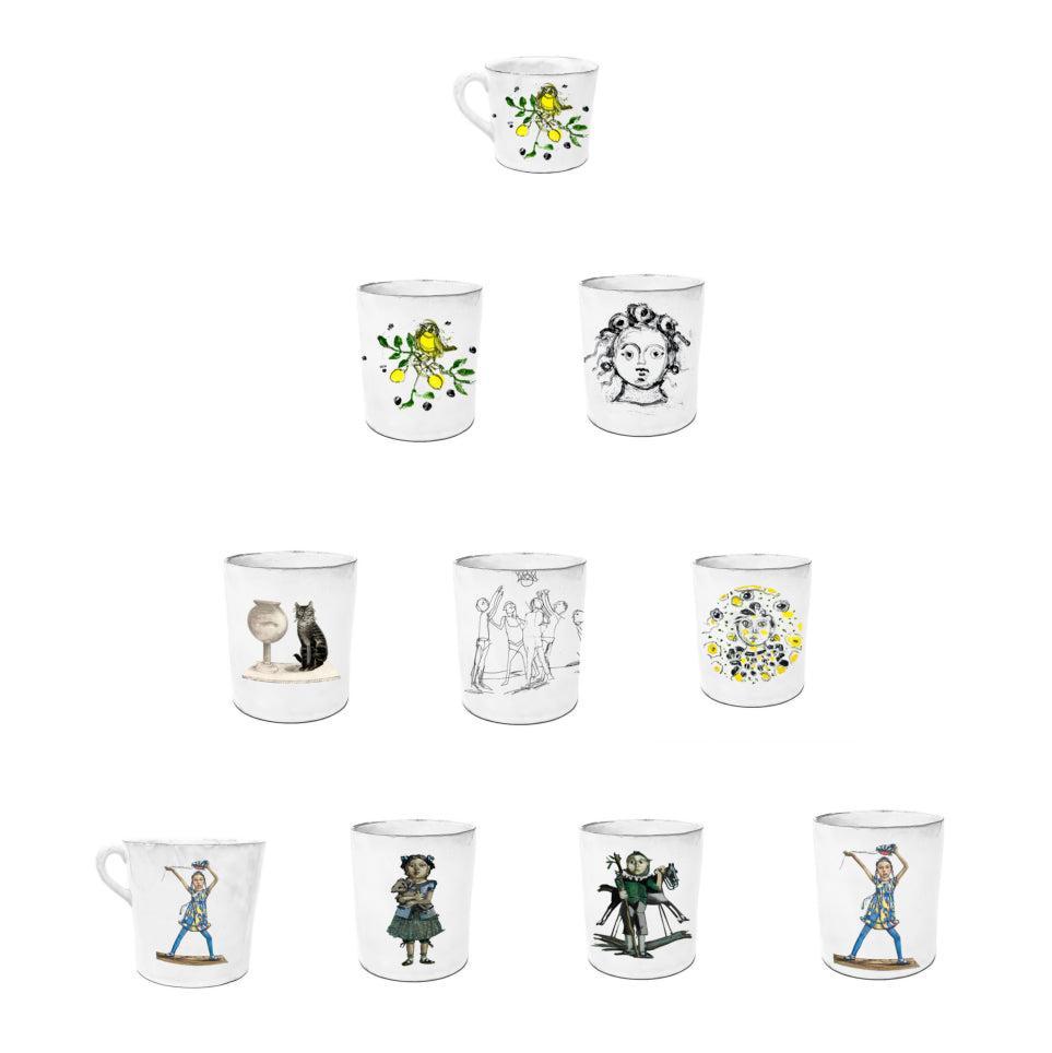 Pierre Carron illustrated mug - handmade ceramic by CARRON Paris
