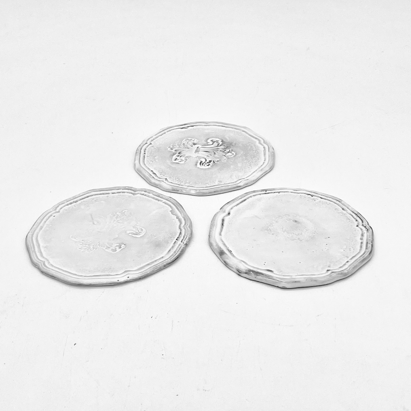 3 x Fleur de Lys coaster-CARRON-Paris