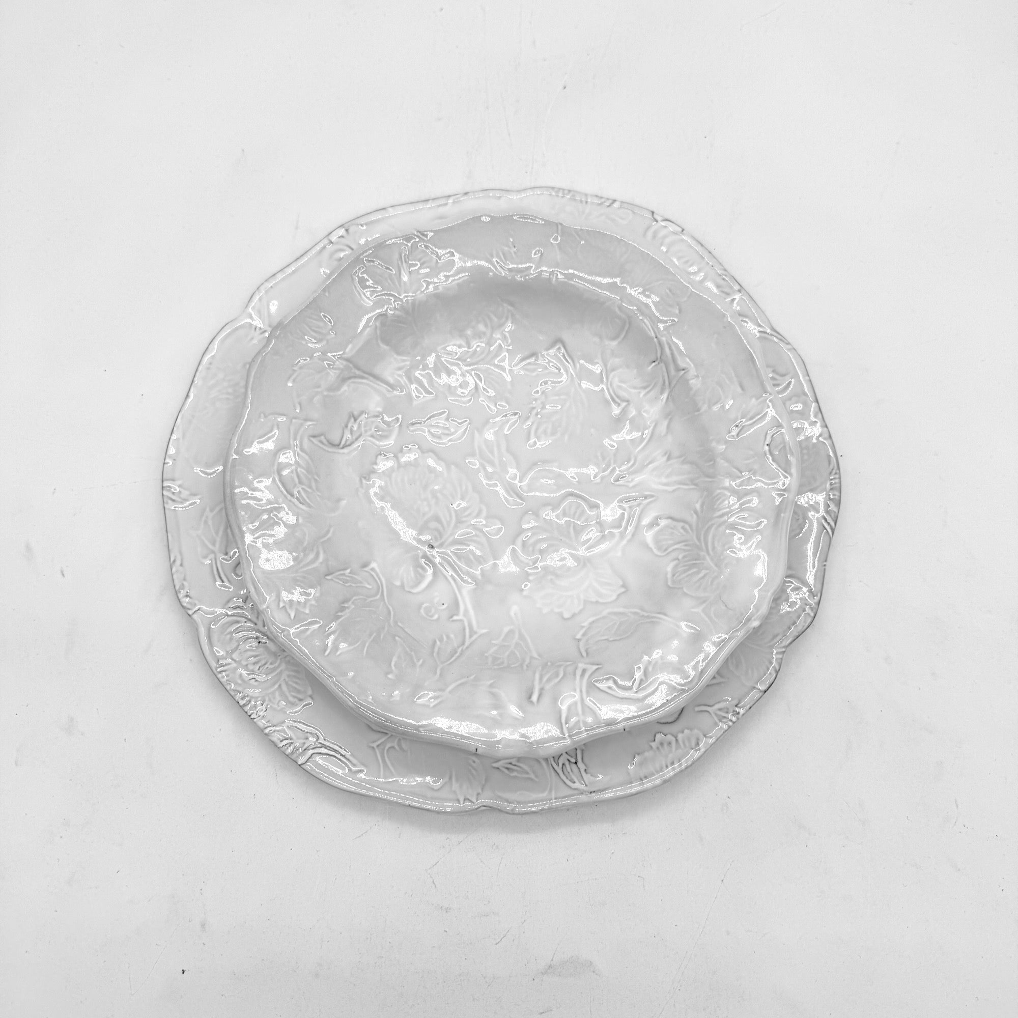 2 x Assiettes Louis XV Pivoine ⌀25 and ⌀21