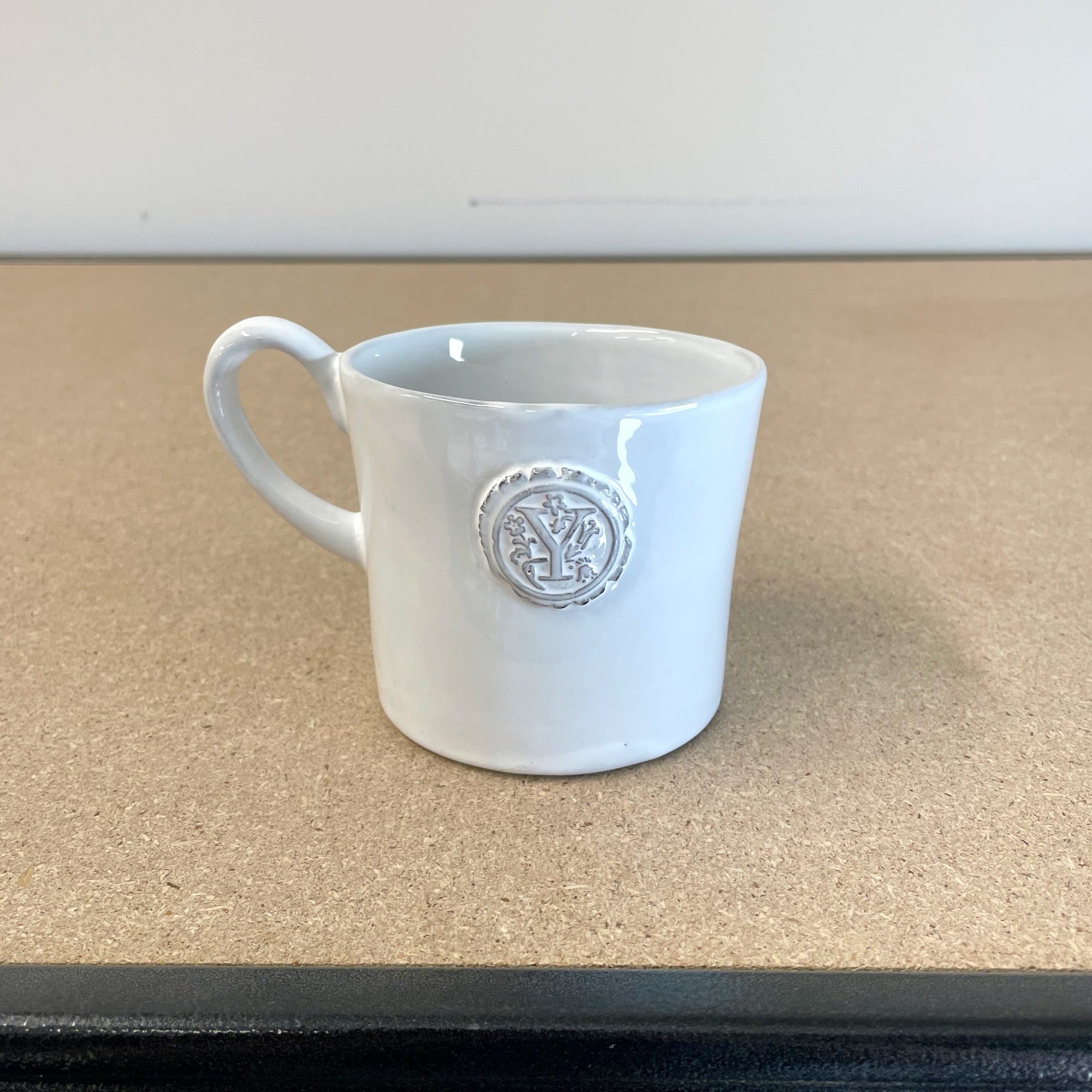 Letter seal mug with handle "Y"-M (11x8 H8cm)-CARRON-Paris