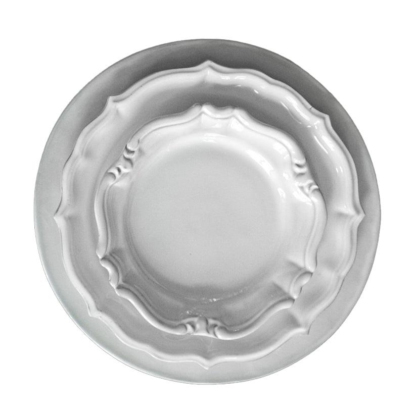 Plate set - handmade French ceramic piece by Mathilde Carron-Astier de Villatte | CARRON Paris