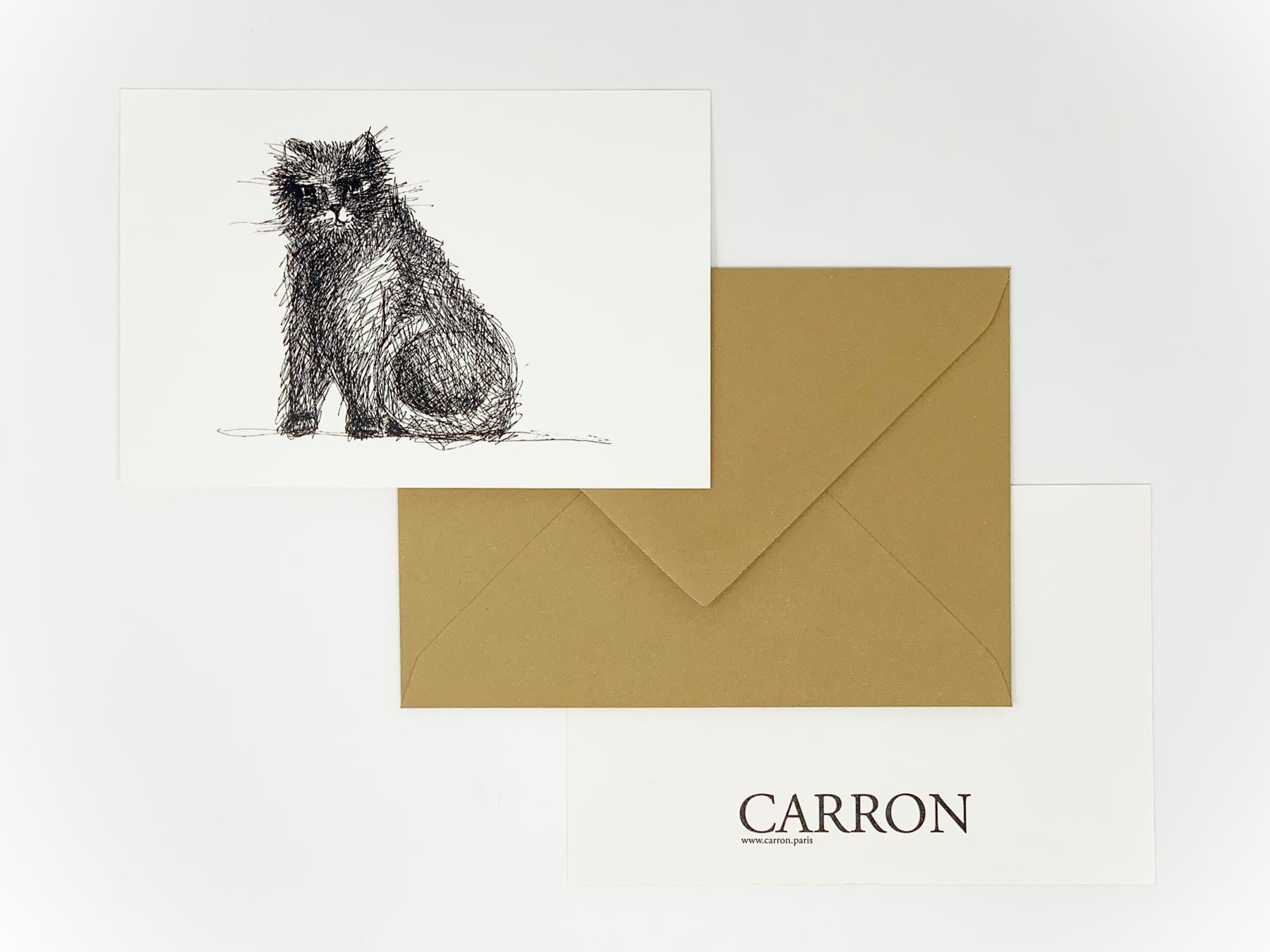 Thank you card ( x20 pack ) - Sold in packs of 20 cards with envelopes - white handmade faience by CARRON Paris