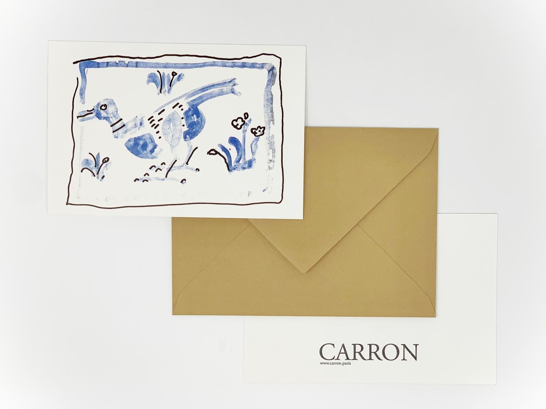 Thank you card ( x20 pack ) detail - white handmade French ceramic by CARRON Paris